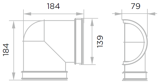 Угол желоба 90 градусов Графит чертеж