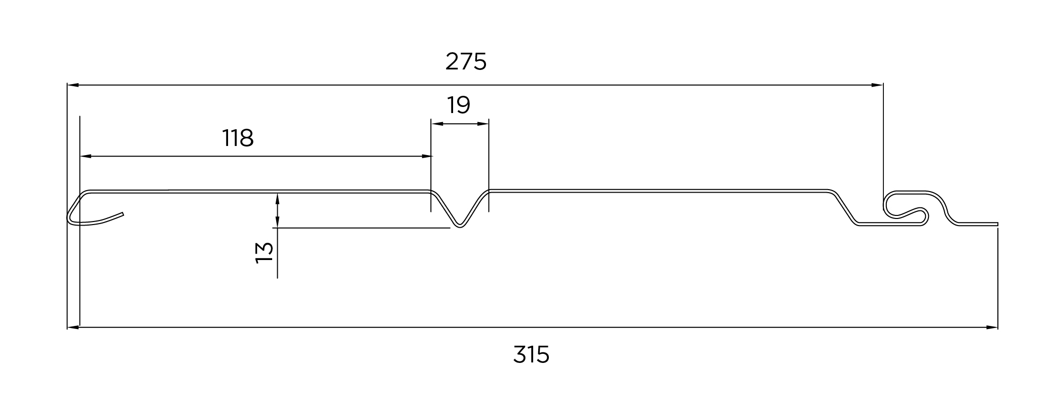 Сайдинг БРУС, Белый чертеж
