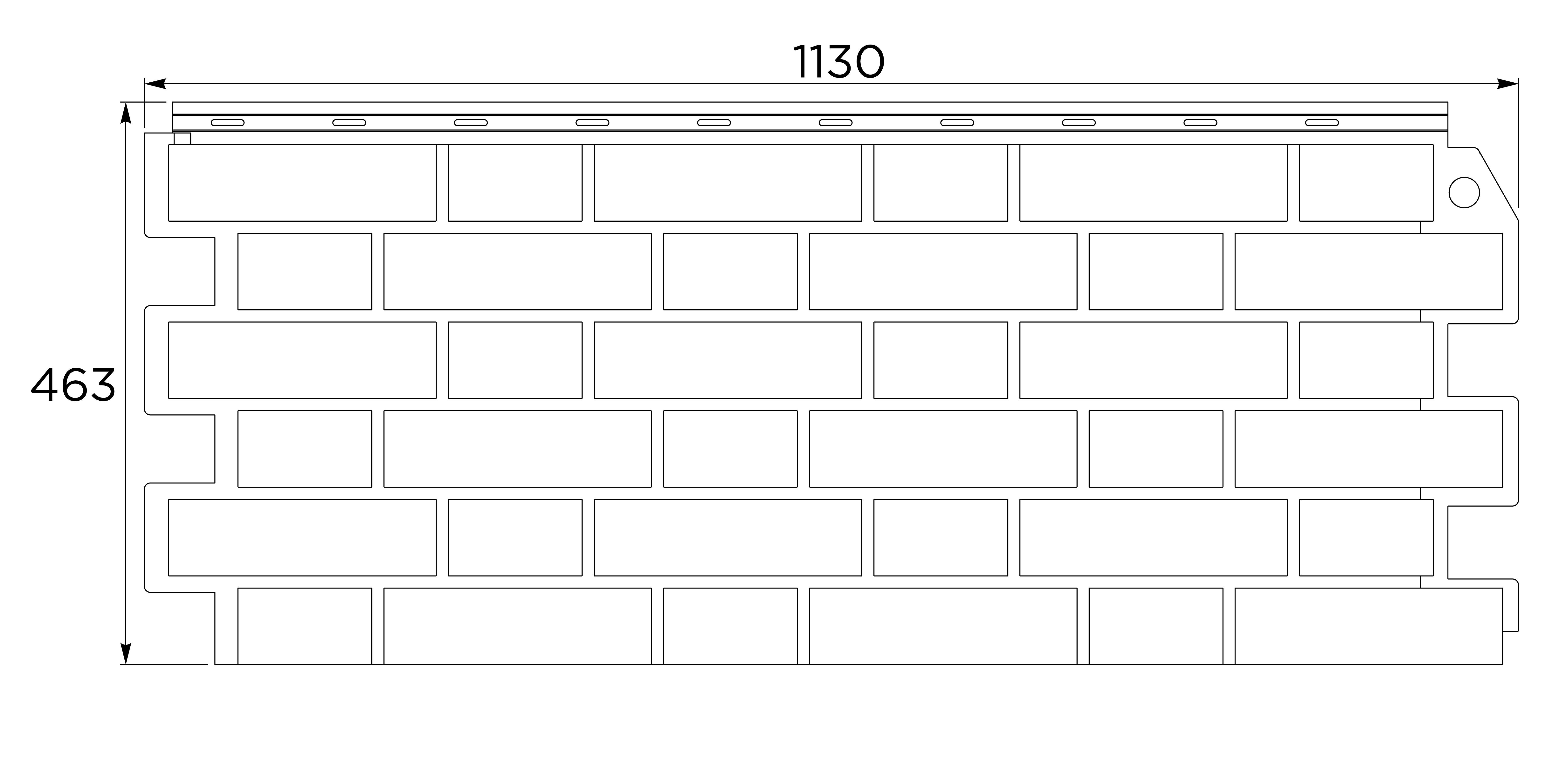Кирпич облицовочный 3D, коричнево-чёрный чертеж
