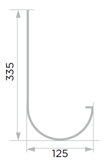Кронштейн желоба металлический Белый чертеж