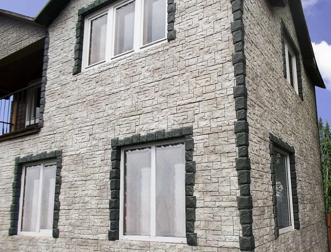 Фасадные панели Камень Дикий, жемчужный для наружной отделки дома от FINEBER