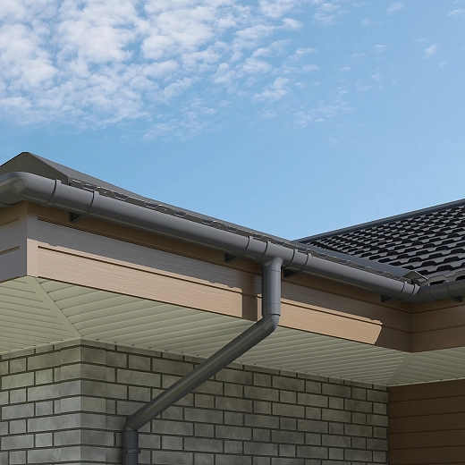 Воронка желоба D80 Графит - водосточная система ПВХ от FINEBER